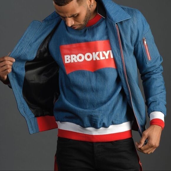 Limited Edition DFBK Defend Brooklyn Denim Crewneck w Zippers RARE - Picture 4 of 16